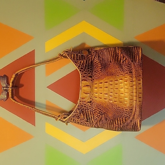 Brahmin Handbags - Brahmin Women's Croc Embossed Leather Pecan Color Shoulder/ Tote Bag
